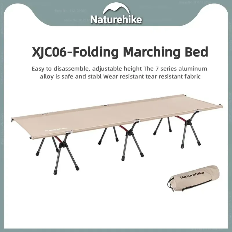 Naturehike Camping Bed Ultralight Sleeping Cot Outdoor Portable Folding Bed Removable Adjustable Telescopic Wide Single