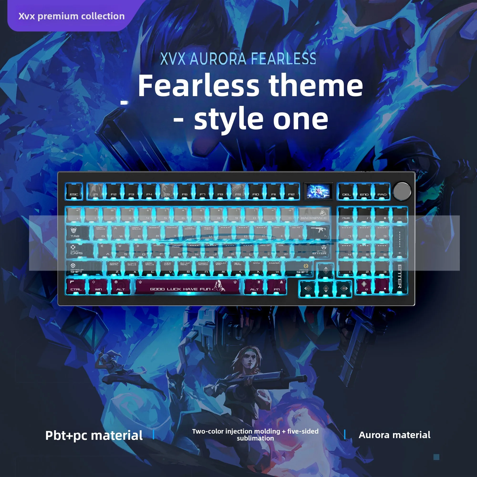 

XVX 125 Keys OEM Valorant Theme Keycap Set PBT plus PC Custom Mechanical Keyboard Keycaps Positive Engraving Translucent Fog