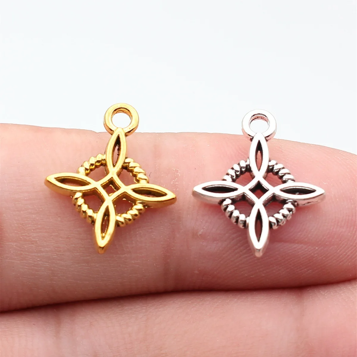 WYSIWYG 20 szt. 18x15mm 2 Kolory Okrągłe Zawieszki z Węzłem Krzyżowym do Samodzielnego Wyrobu Biżuterii, Elementy do Tworzenia Biżuterii