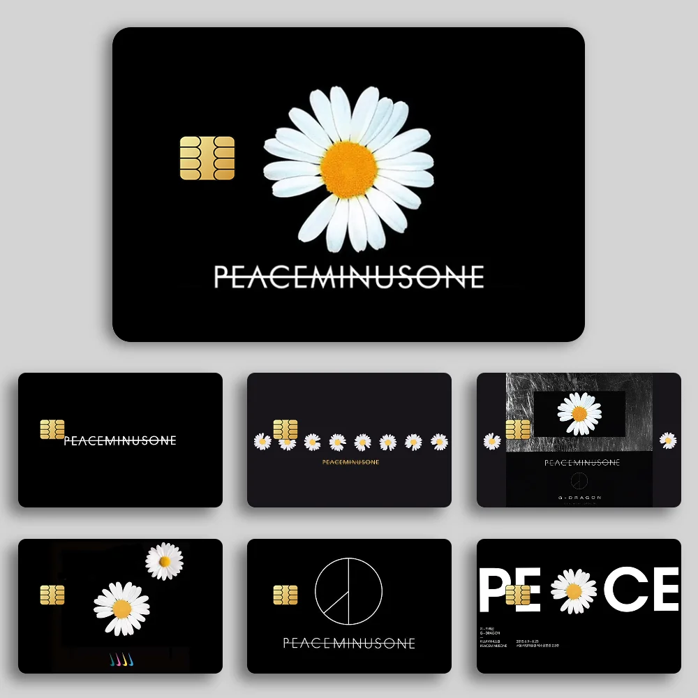 Fashion P-PEACEMINUSONE Bank Credit Cards Bus Pass Stickers Cool Decoration Waterproof 4PCS Card