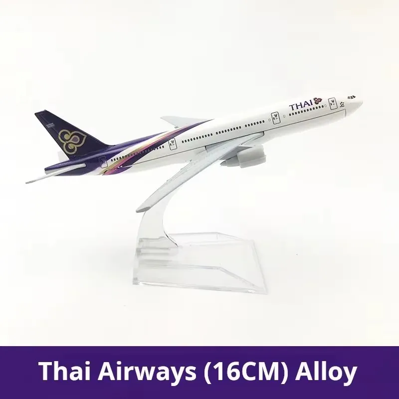 16 cm B777 Thai Airways 1:400 Scale 777 Aircraft Model with Base Alloy Plane For Collectible Souvenir Show Gift Decoratio