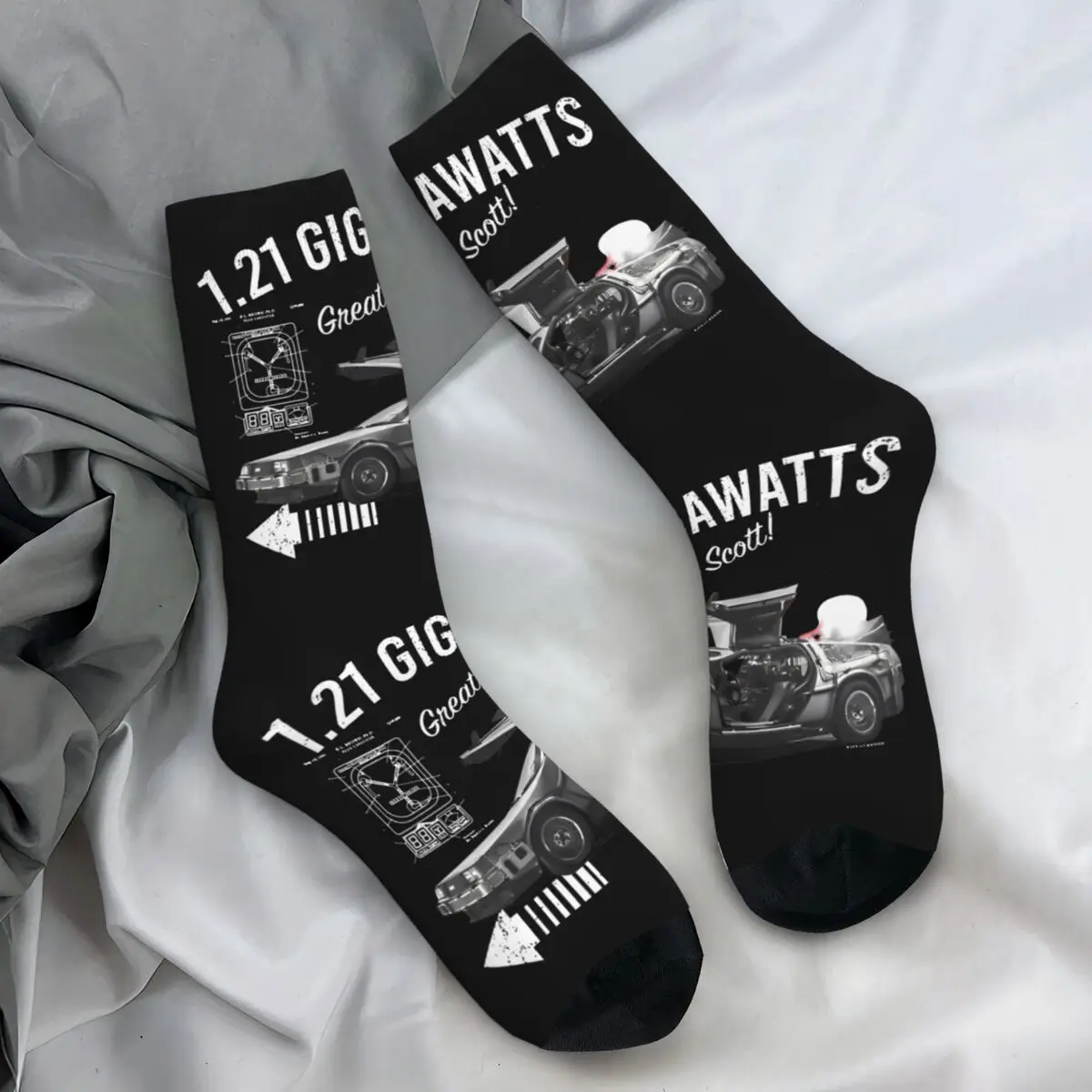 Back To The Future Stockings Custom Retro Socks Winter Anti-Slip Socks Adults Men Running Sports Warm Soft Socks