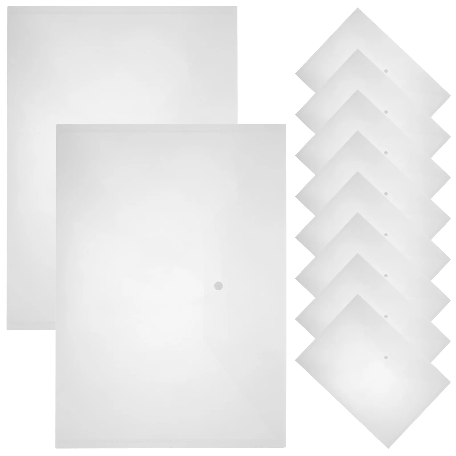 

10Pcs Clear Document Organizer Heavy Duty File Storage Bags with Snap Closure A3 Poly Pockets for School Work Files Portable