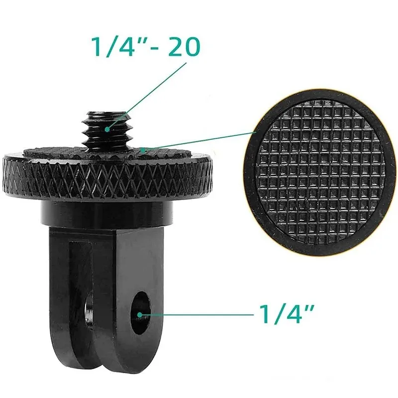 360 Rotating Mount Holder 1/4 Inch Screw Tripod Adapter For Go Pro 13 12 11 10 9 8 Insta 360 X5 X2 X3 X4 DJI Camera Accessories