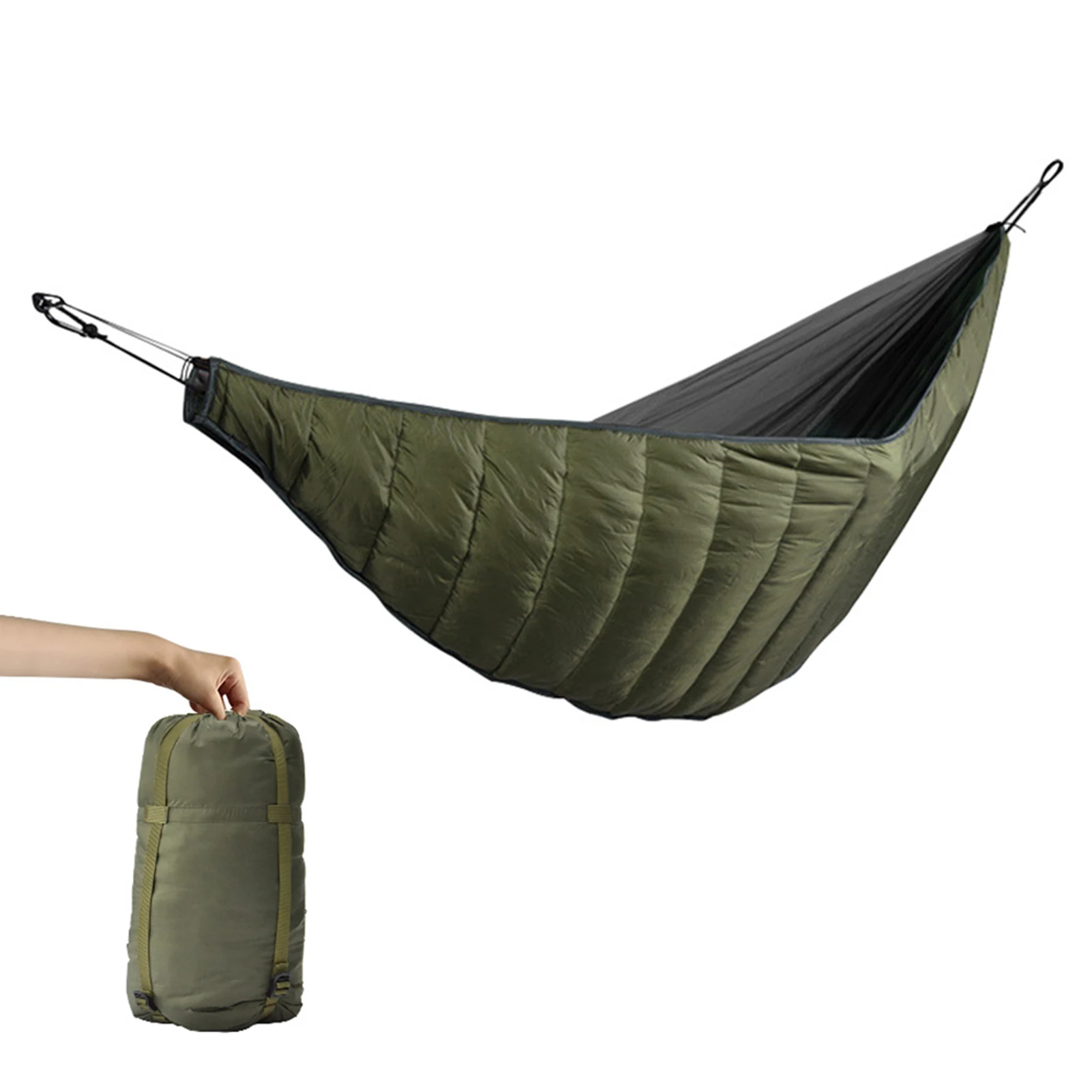 

Green Camping Cotton Hammock Portable Outdoor Warm Sleeping Bag Multifunctional Hammock Blanket for Hiking Picnic Backyard Patio