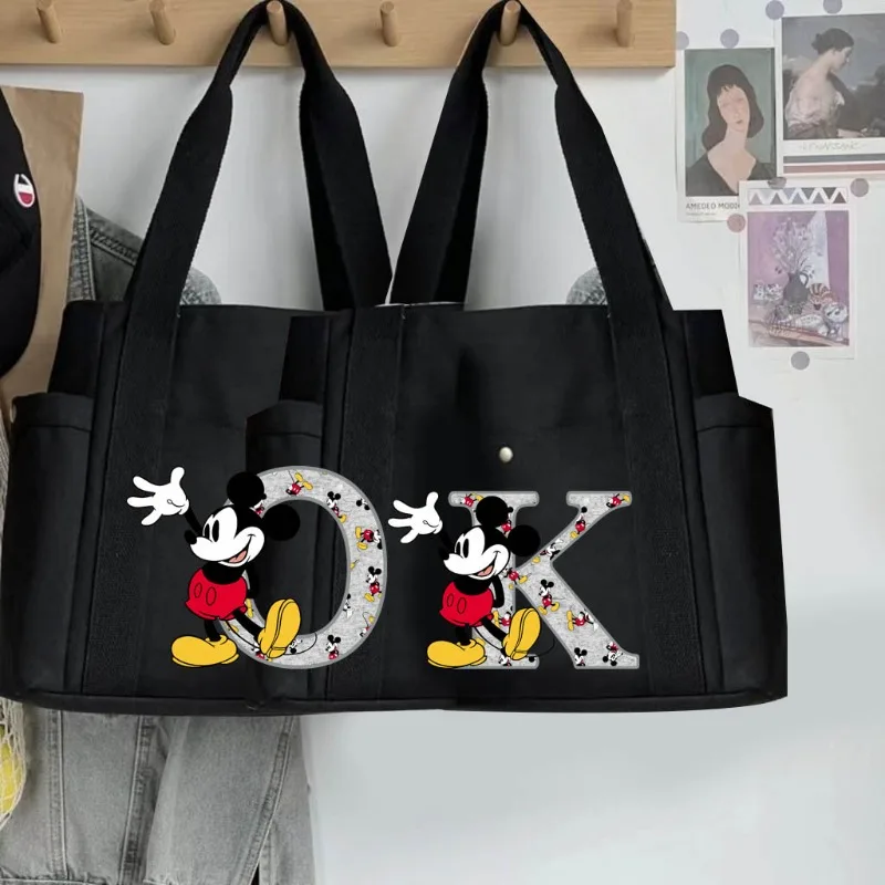 Disney Mickey Mouse A-Z 26 English Letters Large Capcity Women\'s Bags Shoulder Bag for Women Handbag Tote Bag Female Handbag