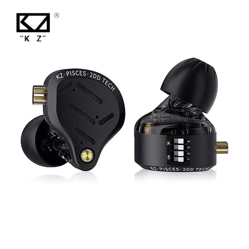 

KZ Pisces HIFI проводные игровые наушники 2DD наушники с динамическим приводом регулируемые наушники 2-контактный разъем 3,5 мм кабель Type-c