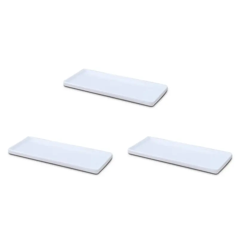 B03C-3X Rectangular Tray Plate White Porcelain Rectangular Plate Mouthwash Cup Tray Bathroom Living Storage Tray