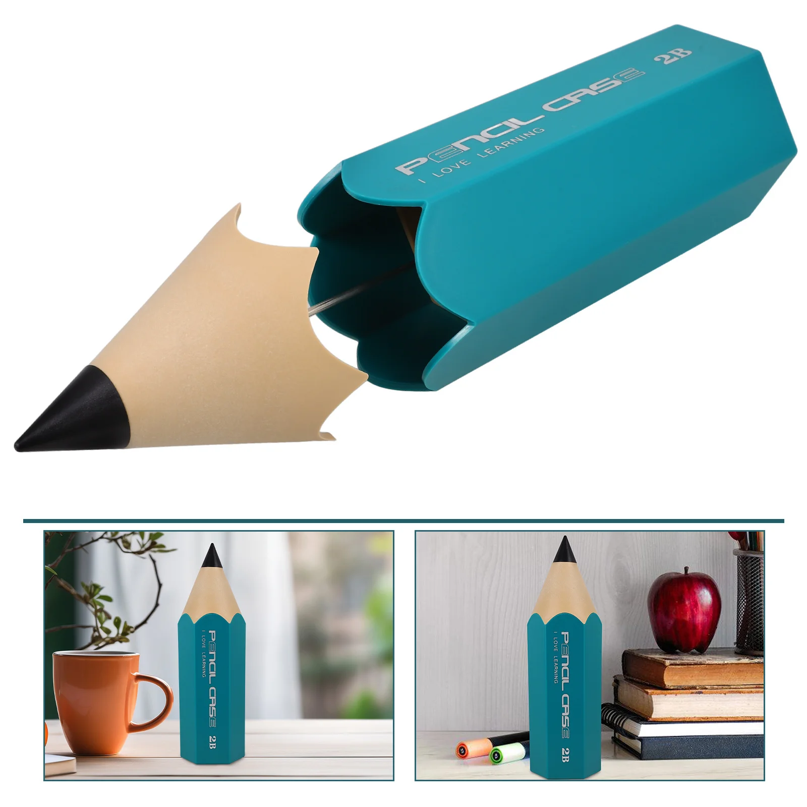 

Cute Pen Holder for Desk Creative Pencil Case with Protective Lid Pencil Container Organizer for Office School Home Stationery