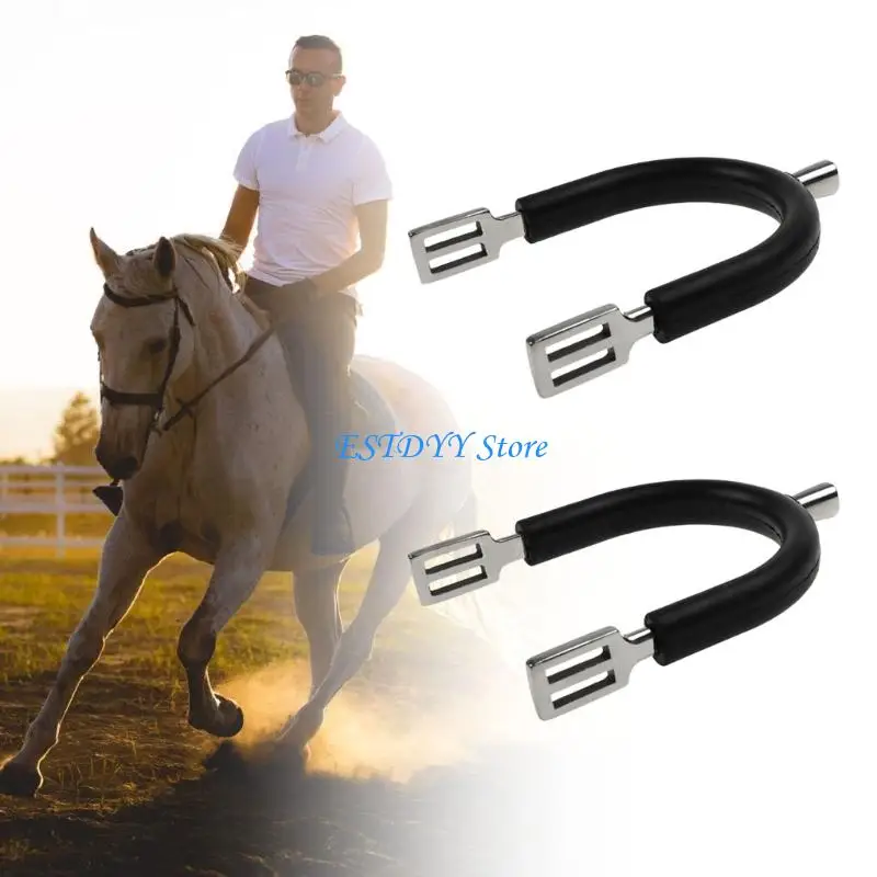 G6DE المطاط المغطاة الحصان حفز قبعات رعاة البقر الغربية الوفير الحصان حفز الحصان التمهيد حفز للفروسية المنافسة الترفيه #2