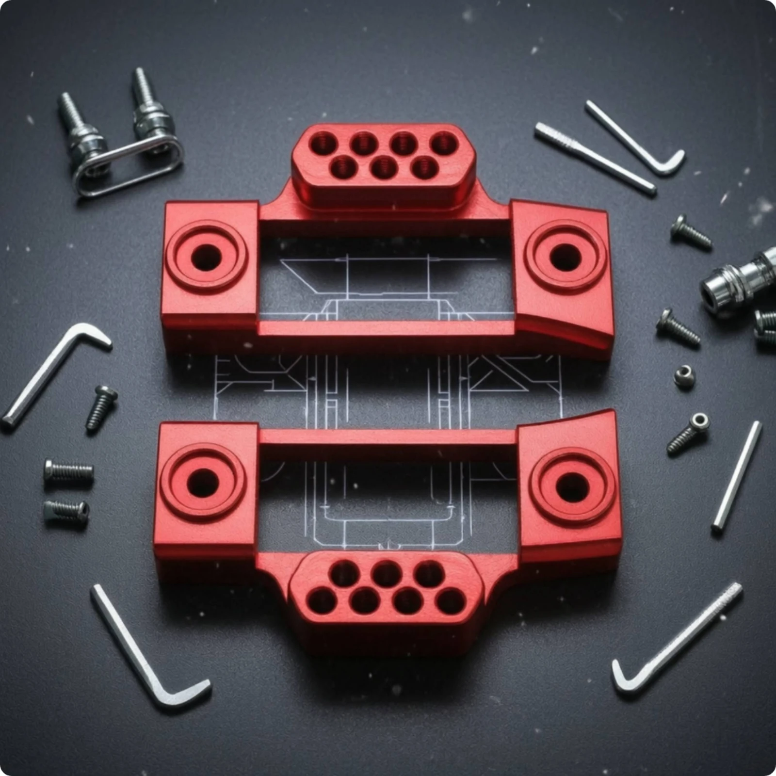 Front Shock Bracket CNC-Machined Shock Mount Part Direct Replacement Long-Lasting for RC Hobbyists