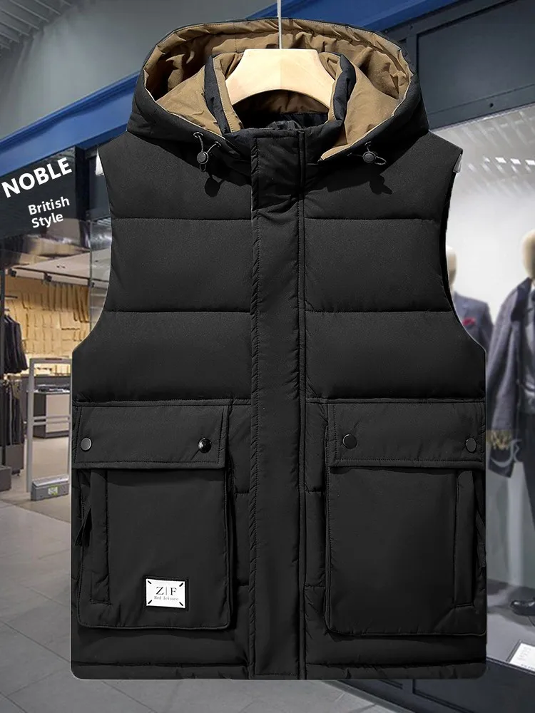 

Мужской пуховый хлопковый жилет Thiened, зимнее теплое пальто, куртка-стойка из полиэфирного волокна, молодежный Sle, сильный нагрев