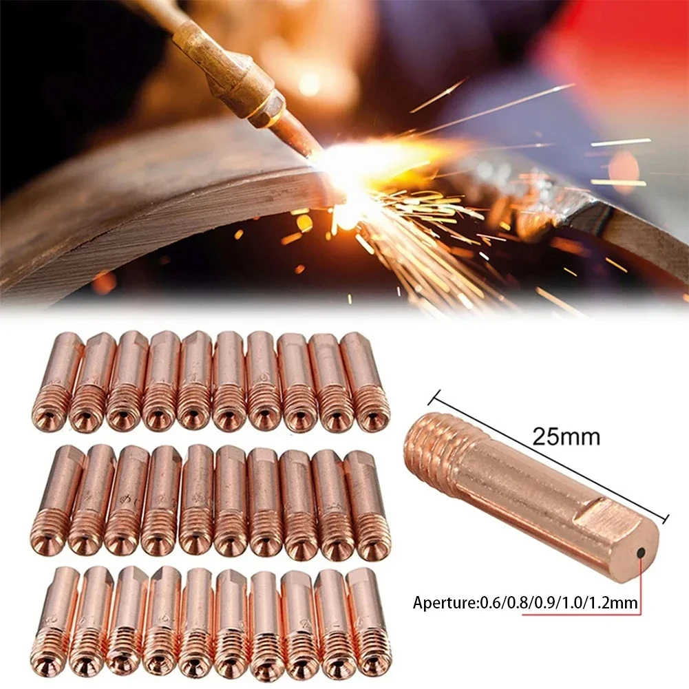 20PC Tip Gas Nozzles MB-15AK M6*25mm Welding Torch Contact Contact Tip Gas Nozzle For MIG/MAG Welding Torch Nozzles