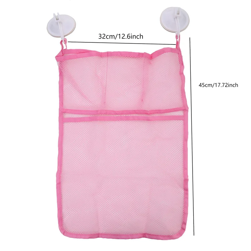 Baby Bathroom Mesh Bag for Children Bath Toy Bag Net Suction Cup Baskets Kids Bathtub Doll Organizer Bath Toy Storage Net Bag