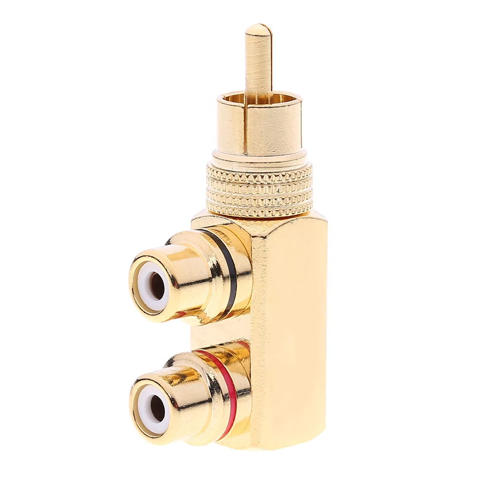 

Форма пистолета RCA 1 штекер на 2 гнезда AV-аудио-видео разветвитель-адаптер