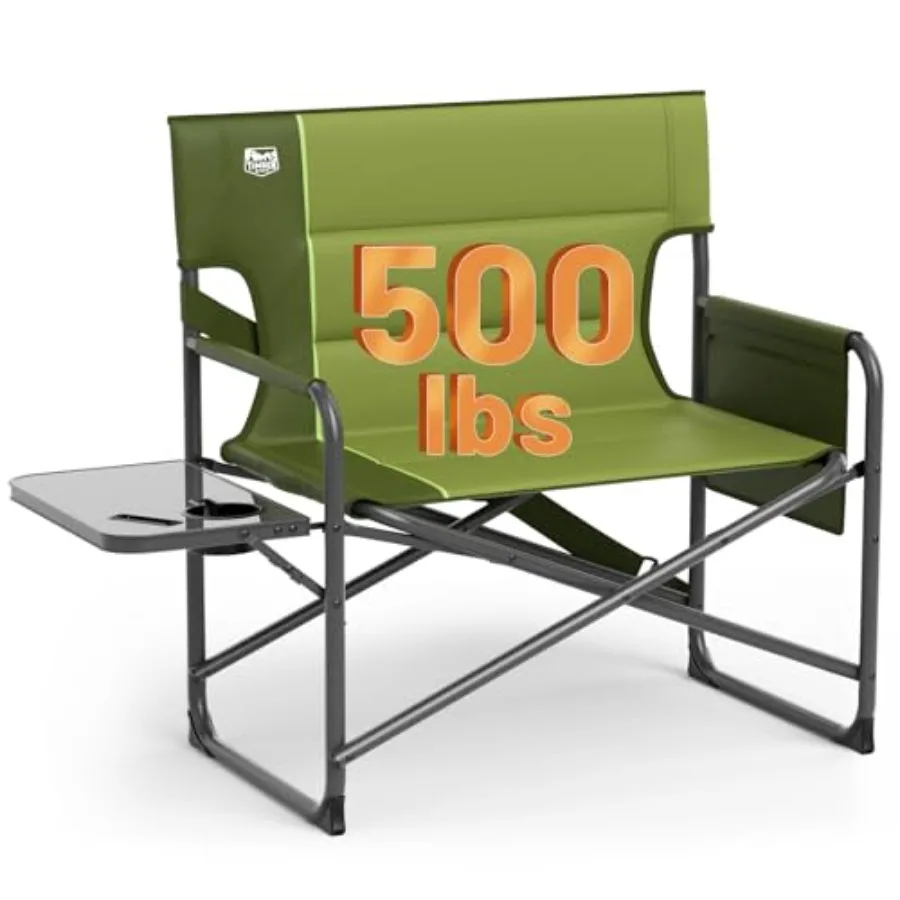 

Складной кемпинговый стул XXL для руководителей, усиленный, для взрослых, грузоподъемность 227 кг, с широким мягким сиденьем, черный, для кемпинга и спорта