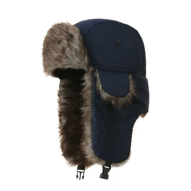 Men's Winter Trapper Aviator Trooper Earflap Warm Russian Waterproof Ski Hat Bomber Cap Russian Warm Ear Protectors Hats