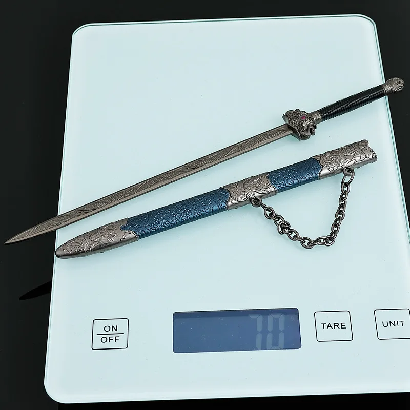 22cm/8.66in 피닉스 칼집 장난감 검 카타나 칼 고대 차가운 무기 모델 코스프레 소품 데스크탑 컬렉션 장식품 선물