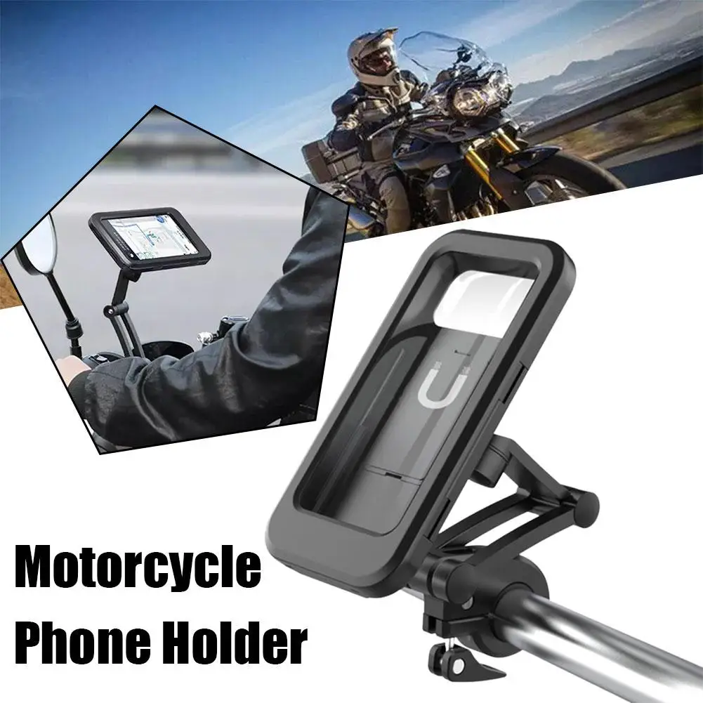 Waterproof Motorcycle Mobile Phone Navigation Holder Universal 360° Swivel Adjustable for Bicycle Motorcycle Cellphone Supp T5O4