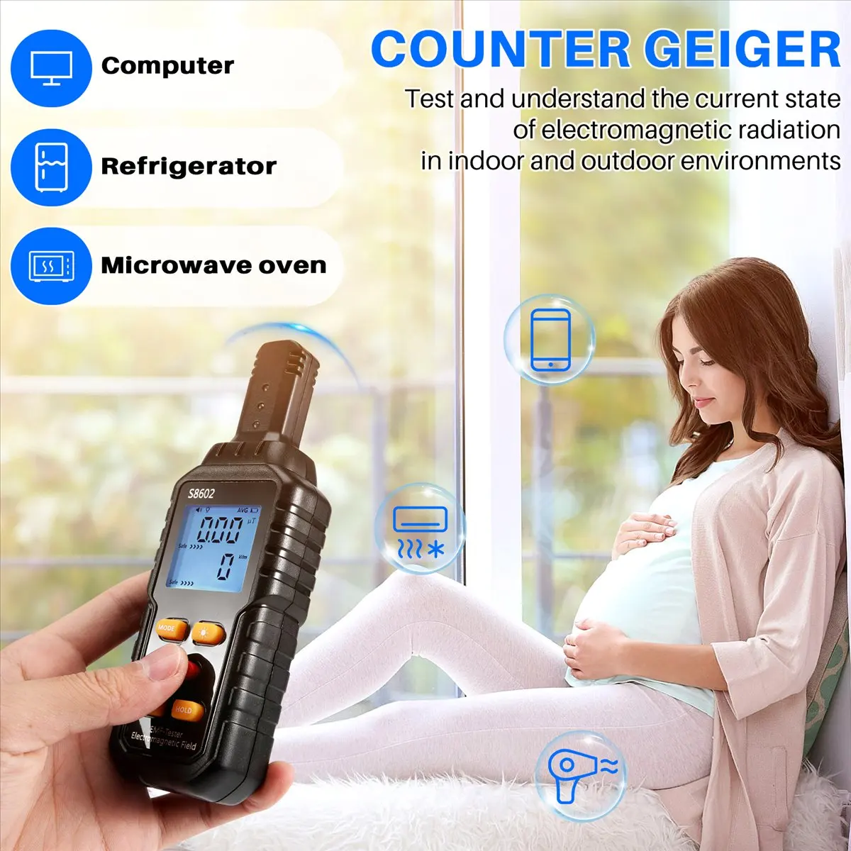 Exquisite- 3-In-1 Radiation Dosimeter Counter Automatic Alarm Real-Time Measure Radiation Detector Tester