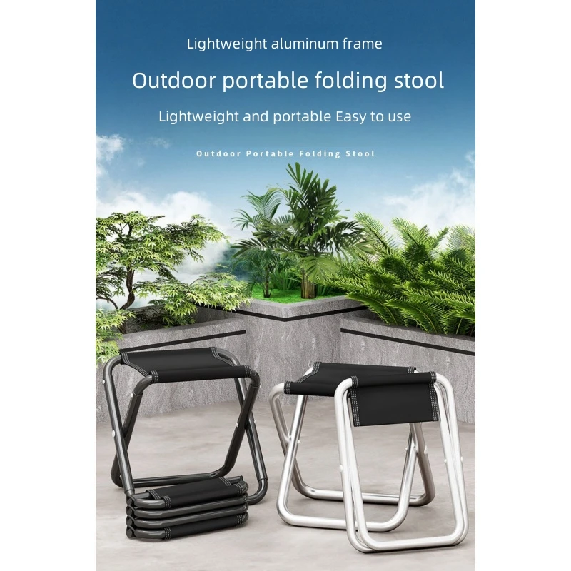 

Outdoor Portable Folding Chair Aluminum Alloy Fishing Stool Travel Camping Horse Stool Ultra Light Leisure Stool Standby Bench