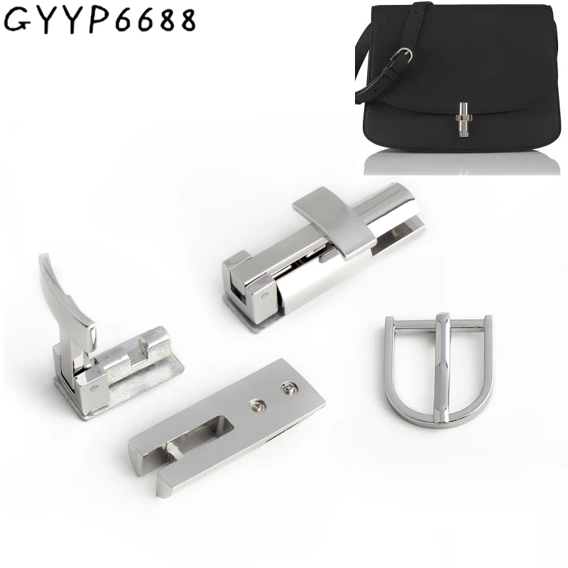 1/5/20Sets Silver Metal Lock And Pin Buckle For DIY Craft Handbag Shoulder Purse Clasp Catch Bags Turn Twist Locks Accessories