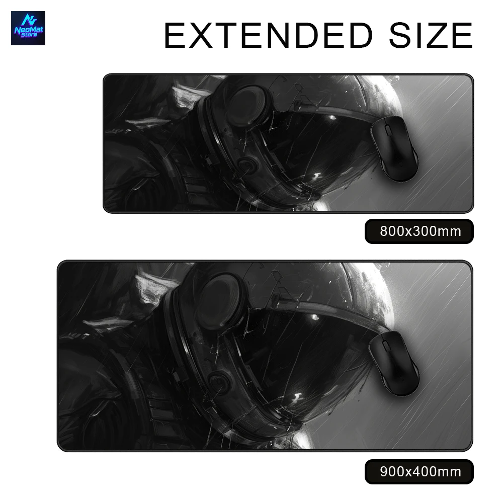 Muismat Astronaut Zwarte Muismat Helm Computer Bureaumat Zwarte Desktop Mat Grote Pc Set Up Accessoires Gaming Muismatten