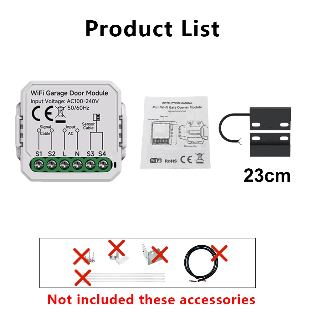 Module d'ouverture de porte de garage WiFi Tuya Mini, commande vocale à distance via l'application S