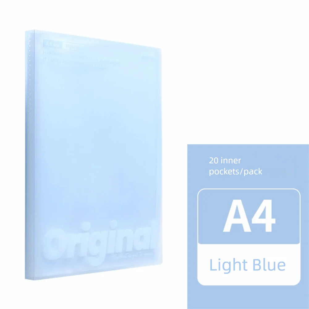 

Portable 20 Pages A4 File Folder Large Capacity Waterproof Vertical Hand-held Bag Test Paper Storage Bag for Student