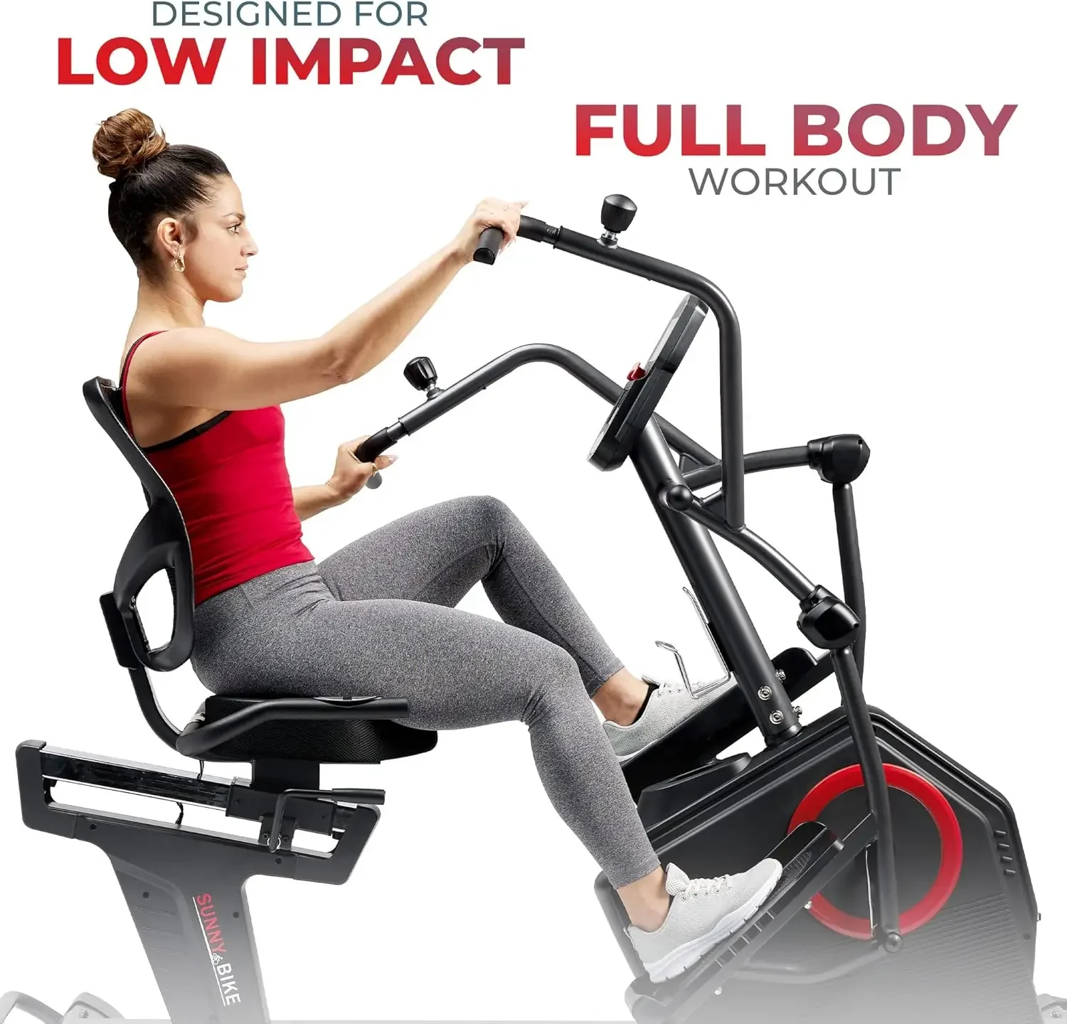 Health & Fitness Elite Recumbent Cross Trainer & Elliptical Machine with Arm Exercisers, Easy Adjust Seat, with Exclusive