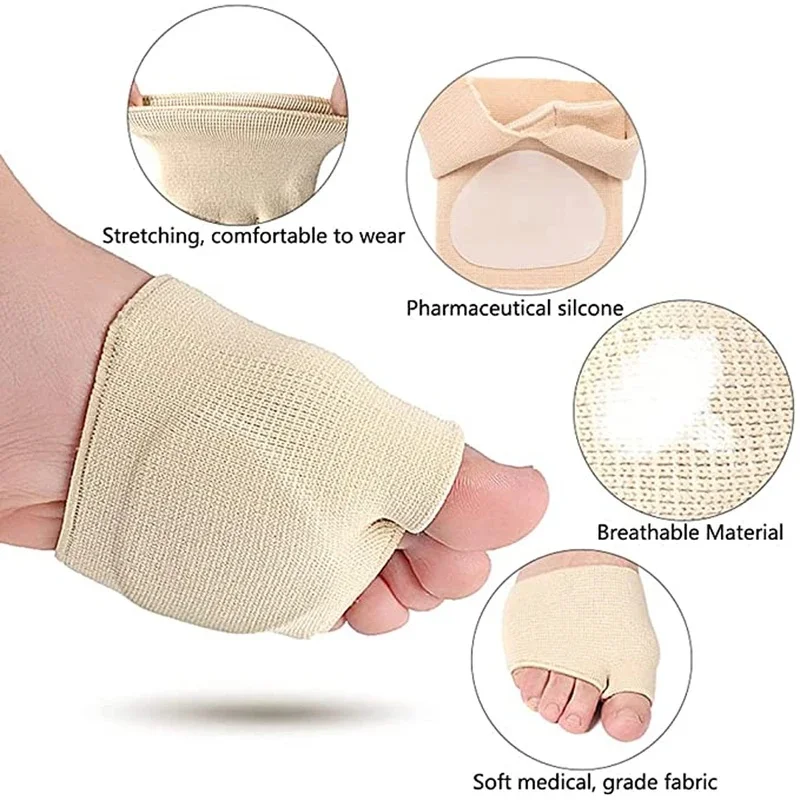 Silicone Gel Insoles for Shoes Metatarsal Forefoot Insert Pad for Women Men Foot Cushion Pads For Hallux Valgus Corrector Socks view 3