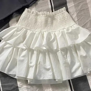 Gidyq doce branco mini saia feminina moda coreana vestido de baile formal kawaii senhoras ballet saia de cintura alta nova primavera verão