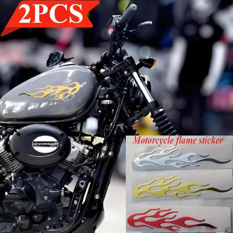 

2 шт., аксессуары для мотоциклов, 3D светоотражающая наклейка с пламенем и огнем, виниловая наклейка, украшение для стайлинга автомобиля, универсальный велосипед для грязи