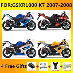 for GSXR1000 07 08 GSX-R1000 K7 2007 2008 fairing fit Motorcycle Bodywork Set Injection Mold ABS Plastics Full Fairings Kit zxmt