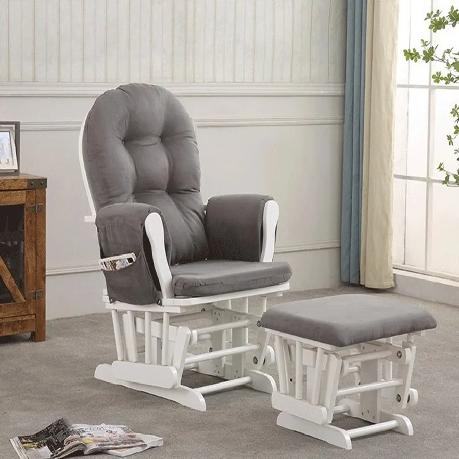 Seat Cushion Replaceable Glider Rocking Chair Seat Armrest with Storage Pocket Cushion Chair Back Armrest Cushion Pad