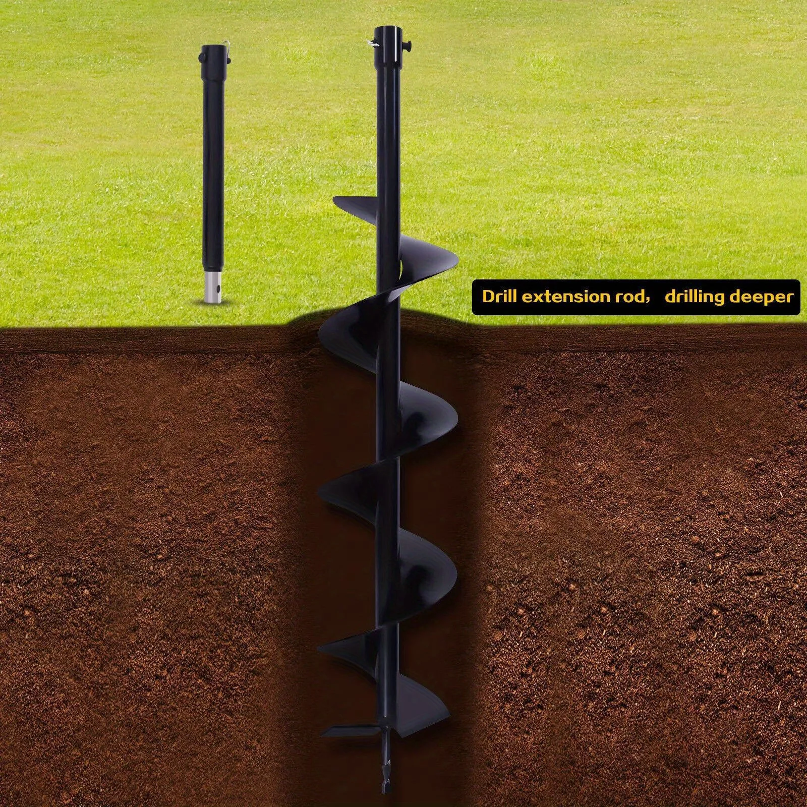 

6 Inch Earth Auger Drill Bit W/Extension Bar Fit Most Diggers with a 3/4" Shaft!