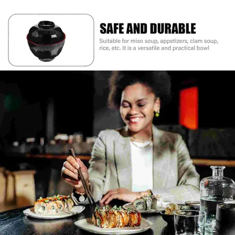 Soppskålar Miso Japansk Ris Hushåll Kök Restaurang Melamin med Lock 10 best sales misosoppa skål - №3