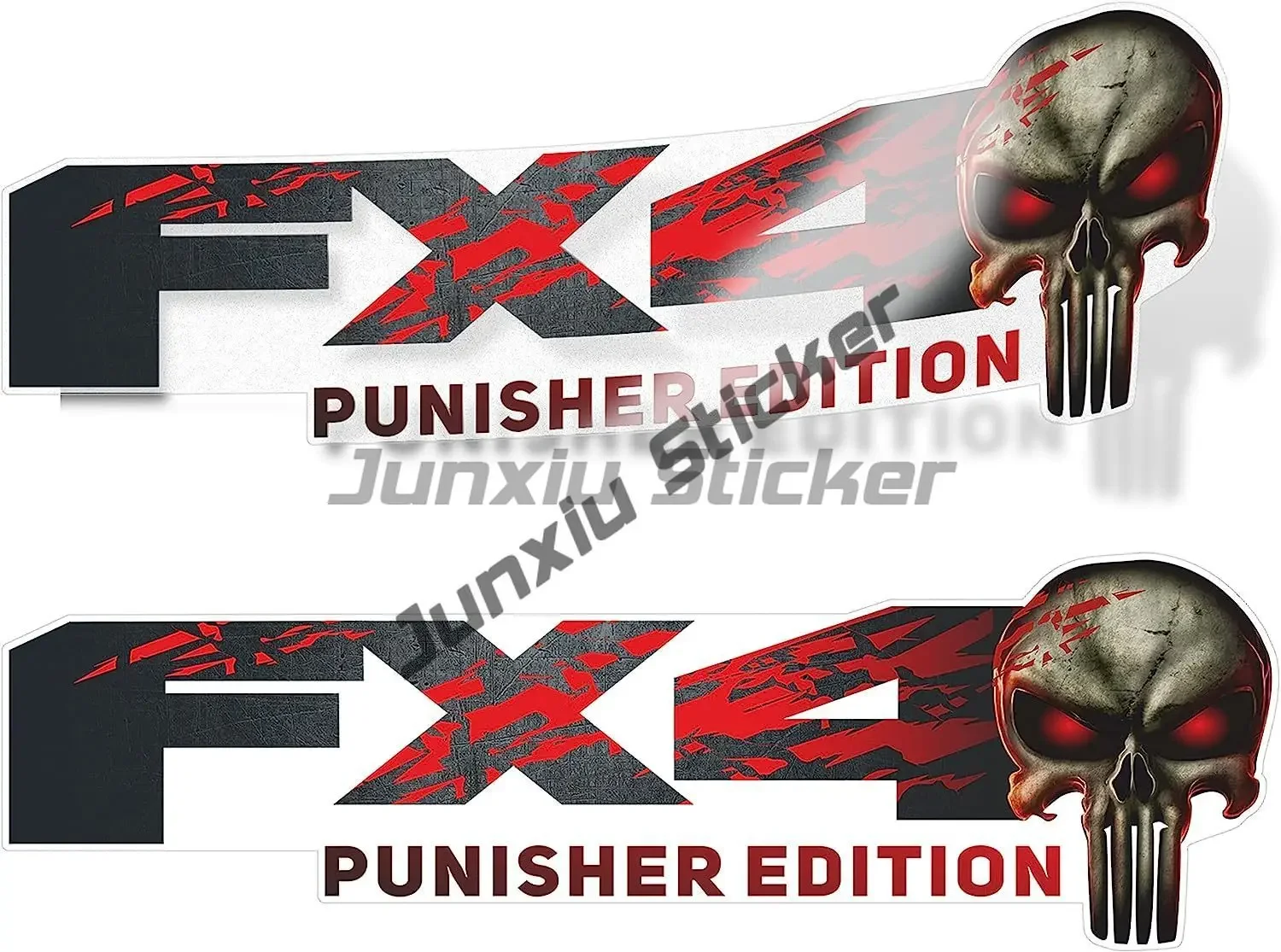 Set of 2 4x4 Duck Sticker Truck Hunting Decal FX4 Camo Skeleton Decals Z71 4x4 Realtree Camo Black Outline Grey Red 4X4 Off Road