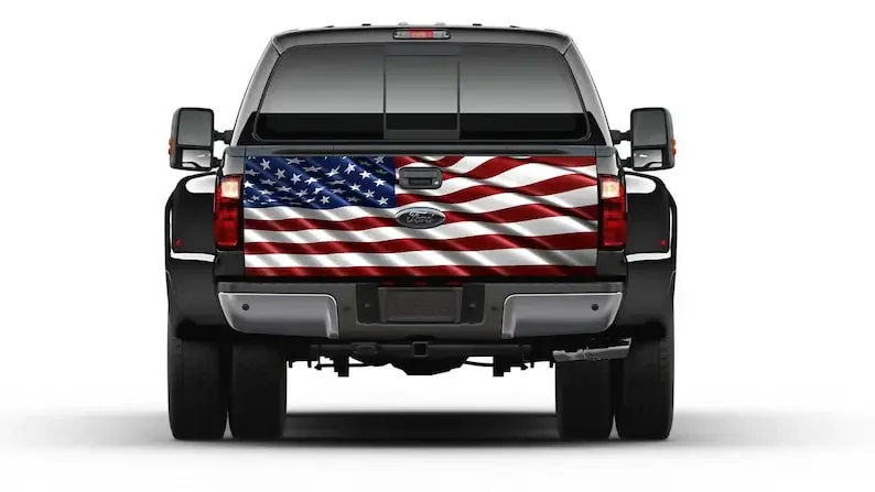 

AMERICAN FLAG Tailgate Wrap Vinyl Graphic Decal Sticker Car truck USA Patriotism