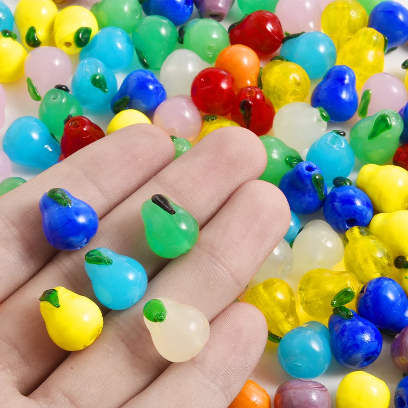 5/10/15/20/25/30pcs/lot Colorful Glass Pear Beads DIY Handmade Jewelry Materials for Necklace Earrings Bracelet Pear Beads Charm