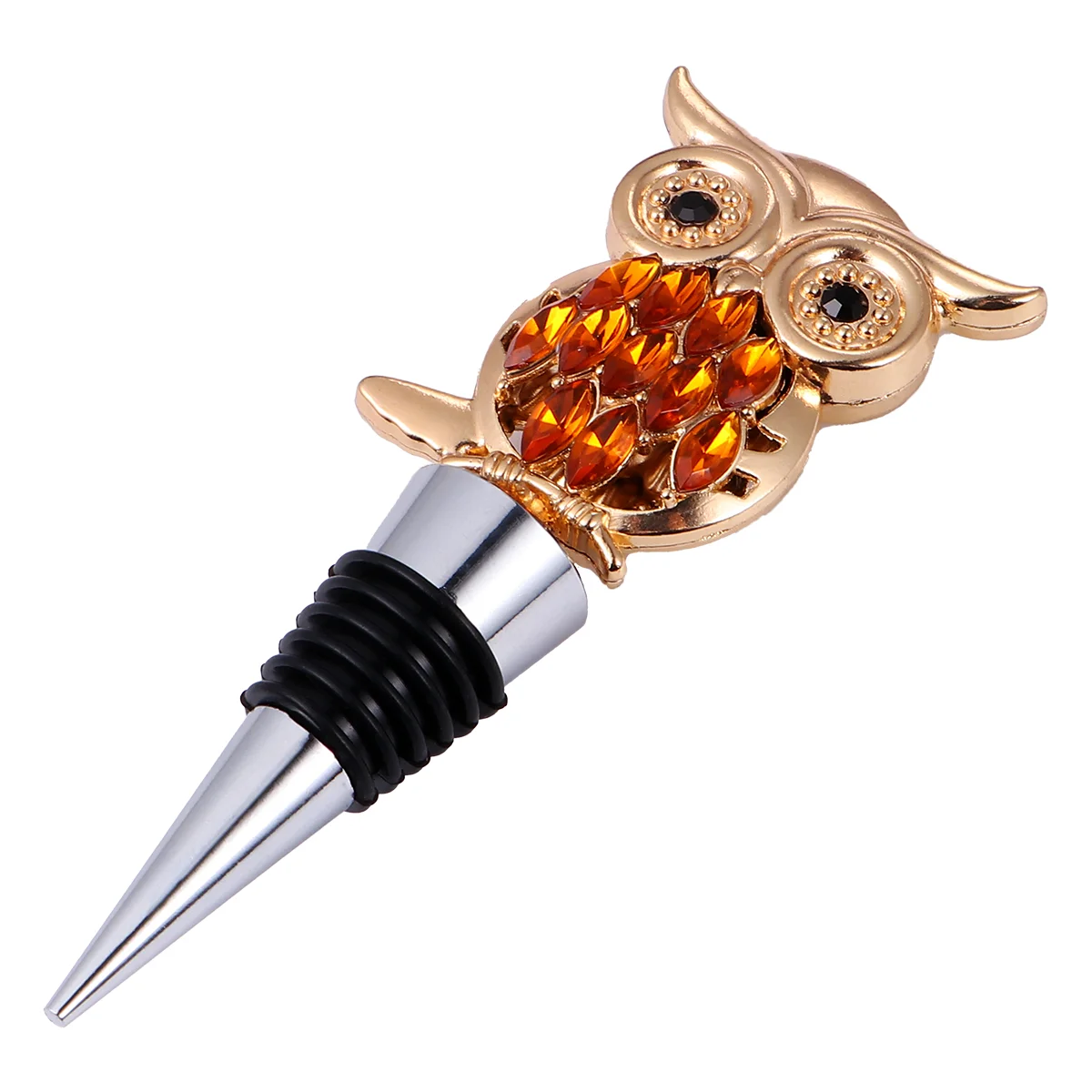 

1Pc Alloy Owl Stoppers for Home Bar (Golden, Silver) creative plug creative bottle plug animal bottle stoppers