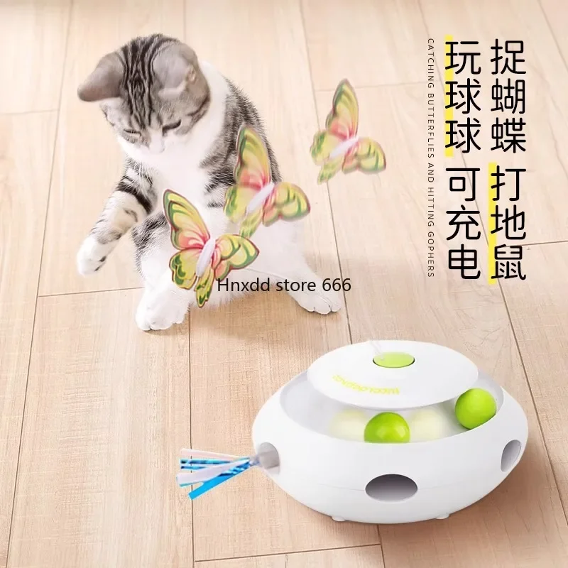 Intelligent automatic cat self-pleasure and boredom artifact