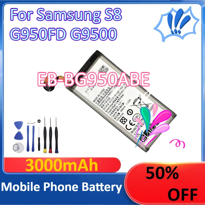

New 3000mAh EB-BG950ABE Replacement Mobile Phone Parts For Samsung S8 G950FD G9500 Mobile Phone Battery +Tools