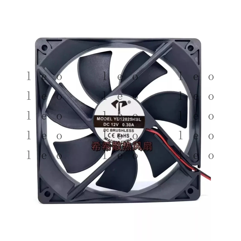 

1PCS YD12025HSL DC12V 0.30A 12cm 2-Wire Cooling Fan