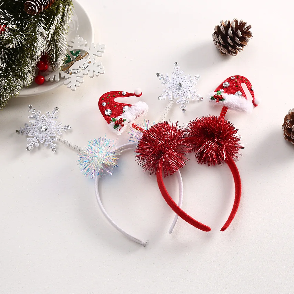 Cute Christmas Hat Snowflake Headband Creative Christmas Party Hair Accessories Festival Party Performance Take Photo Props