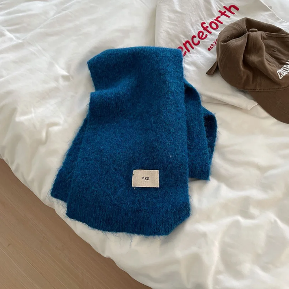 

Холодостойкий однотонный женский шерстяной шарф, шерстяной вязаный теплый шарф из мягкой пряжи, утолщенный шарф-шаль, уличный теплый шарф