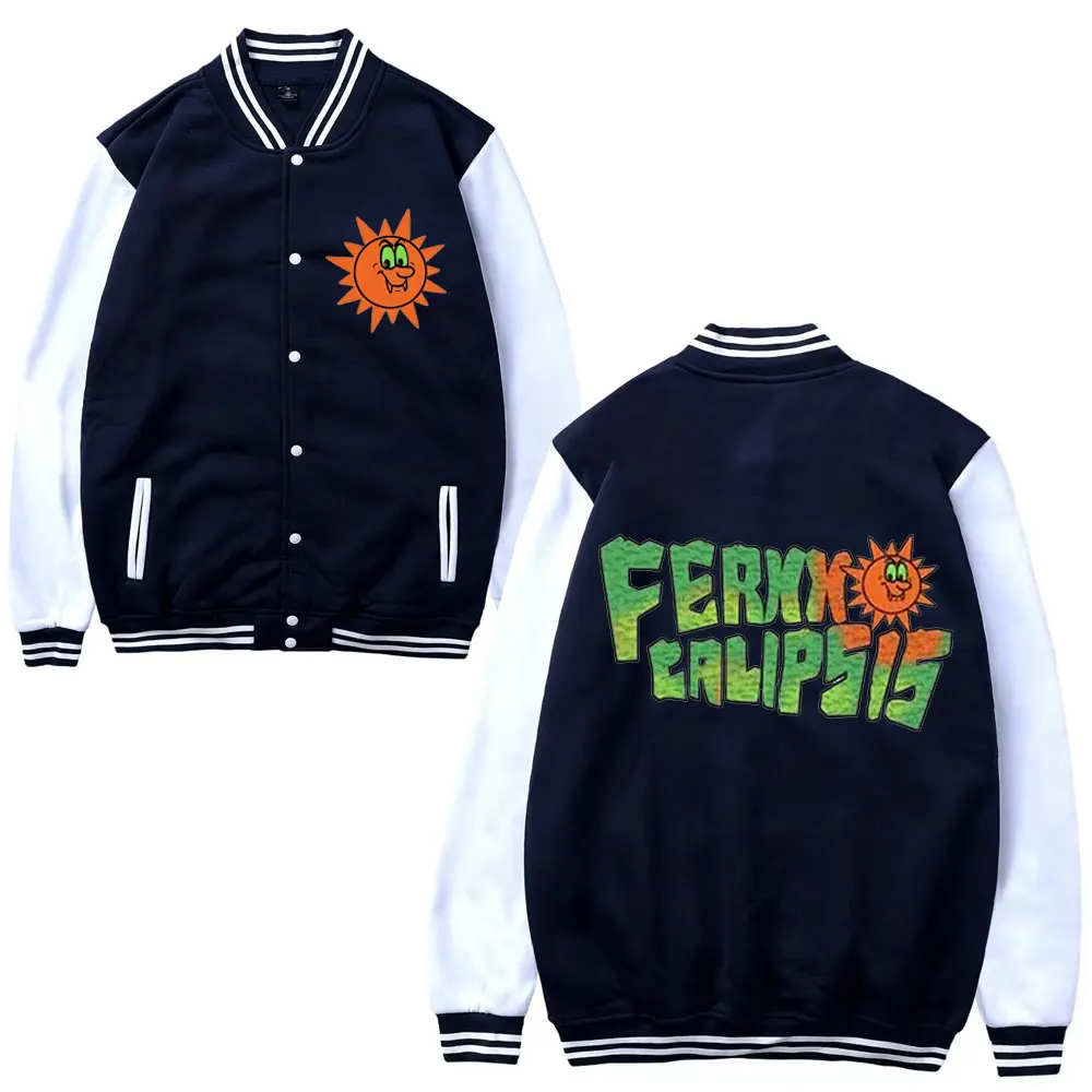 Rapper Feid Ferxxo Ferxxocalipsis Tour 2024 Nieuwe Honkbal Uniform Heren Mode Oversized Winter Fleece Sweatshirt Jack