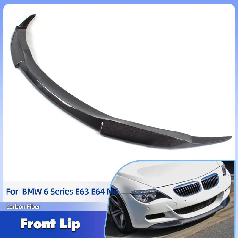 Car Front Bumper Lip Spoiler Carbon Fiber for BMW 6 Series E63 E64 M6 2006 - 2010 Front Bumper Lip Spoiler Splitters FRP
