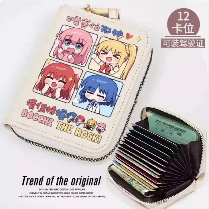 

Anime Bocchi The Rock Ijichi Nijika Gotoh Animeori FS Wallet PU Purse Card Coin Zipper Cash Holder Bag Cosplay Gift B1690 Anime