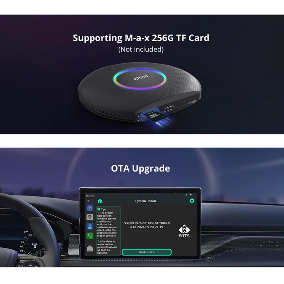 ATOTO Car AI TV Box Ring Kit Smart Android System 4G+64G Wireless